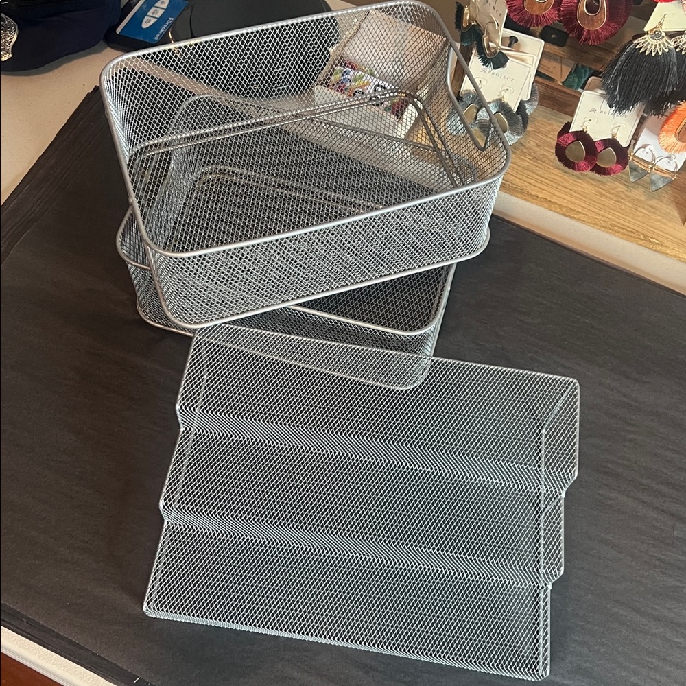 Silver Metal Wire Storage Baskets - Picture 9 of 9